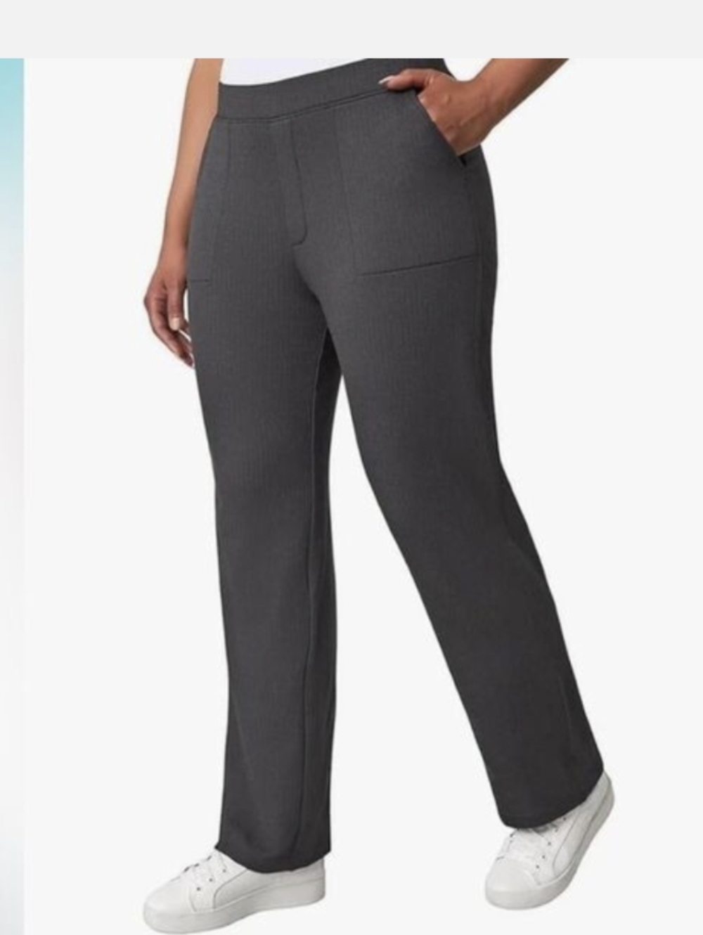 Mondetta Black Herringbone Straight Leg Pull-On Pants XL